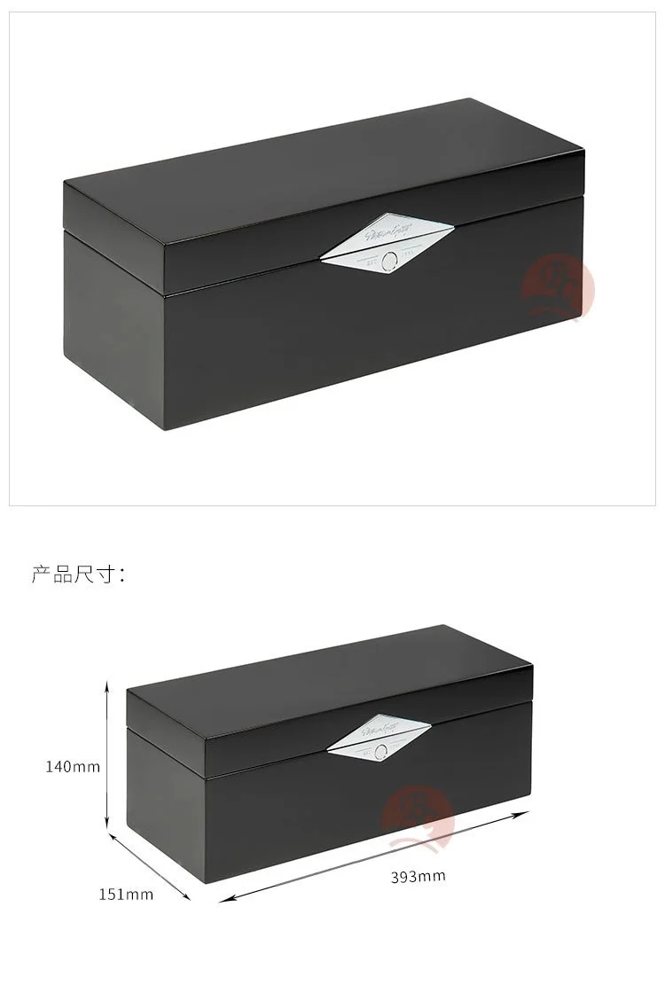  High Gloss Black Color Handmade Red Wine Wooden Gift
