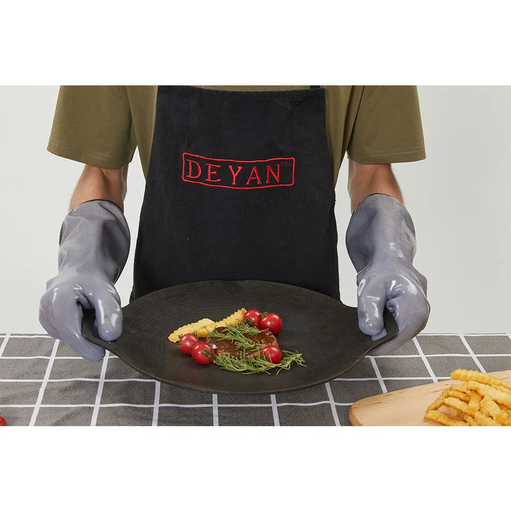 Wholesale Food Grade Liquid Silicone Microwave Baking Oven BBQ Grills Mitt Anti-Cutting Cut Heat Resistant Proof Safety Gloves