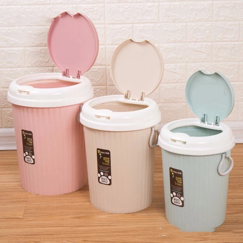 
Press Customization Creative Round Kitchen Toilet Trash Cans Plastic Bin Dustbin 
