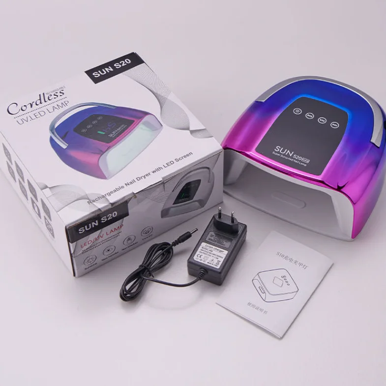 sun s20 max 200w rechargeable uv lamp nail curing lamp 30s fast drying cordless nail lamp