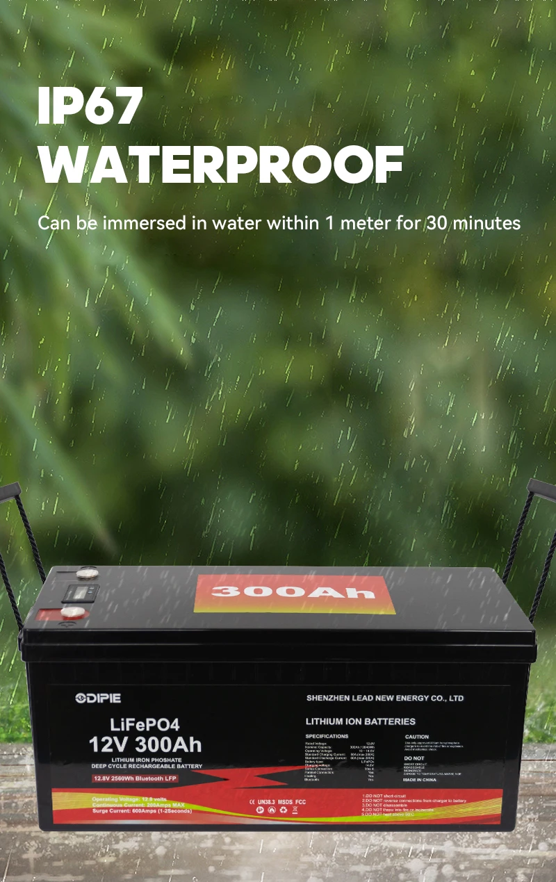 Rechargeable Deep Cycle 12V 200AH 300AH Lifepo4 Lithium Ion Battery Solar 12 Volt Suitable for mobile router, outdoor monitoring