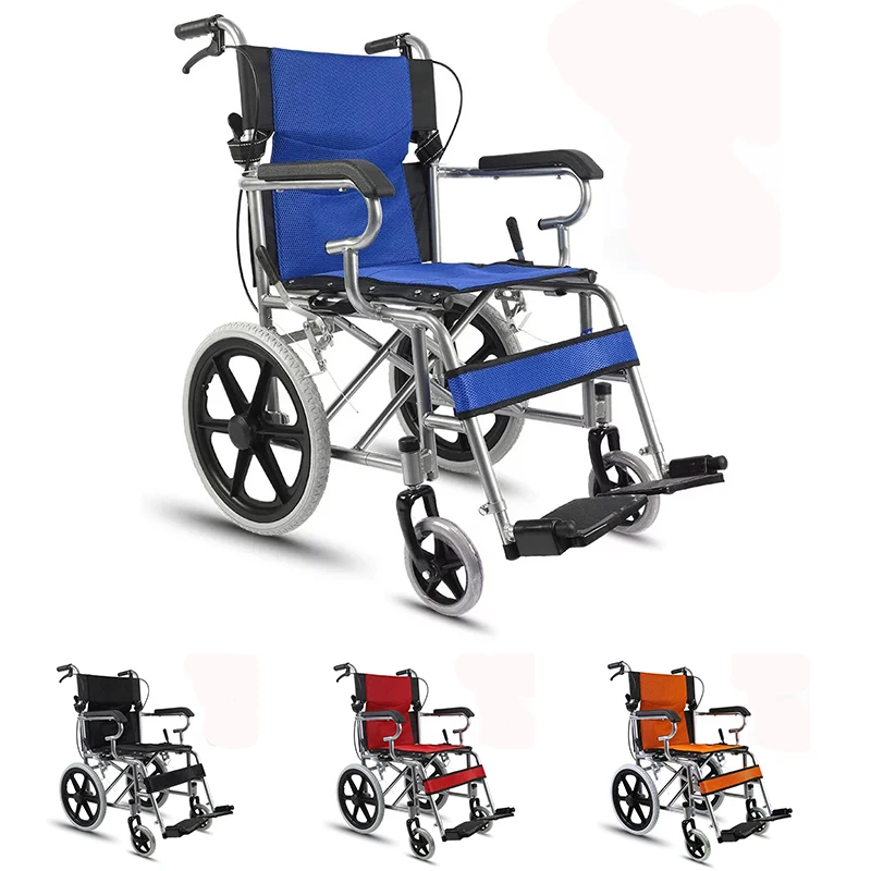 High Quality Customizable Handle Foldable Manual Wheelchair with 16 Inch Small Wheels Portable Rehabilitation Equipment