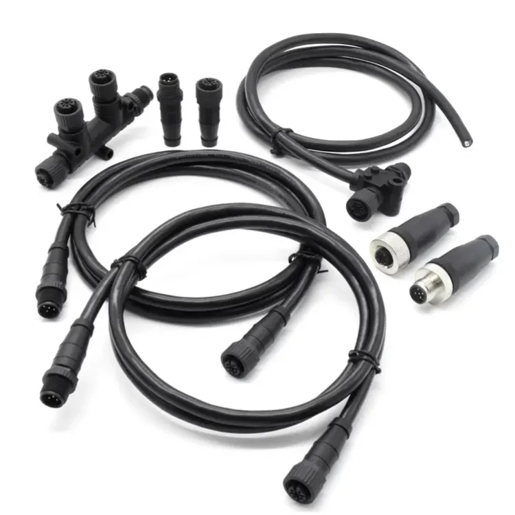 M12 Y Type Connector 1 Male to 2 Female Splitter Adaptor IP68 Waterproof Connector Nmea2000 Connector