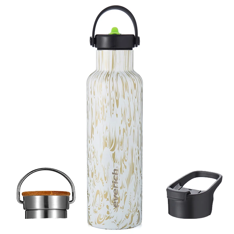 Производитель завод Небьющийся 12 унций/16 унций Средний рот вакуумной изоляцией из нержавеющей стали бутылка для воды с дополнительной крышкой