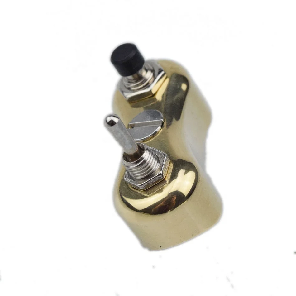 
Motorcycle Custom Switch Handlebar Brass Switch Momentary ON-OFF-ON Button 