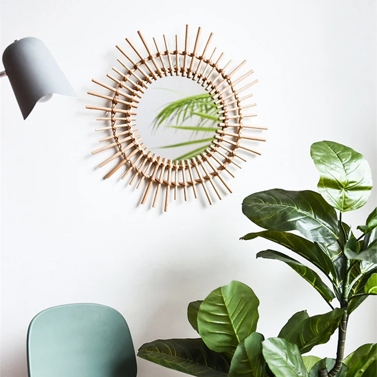 Creative Art Deco Round Mirror  Living Room decor mirror Porch European Style Hanging Mirror