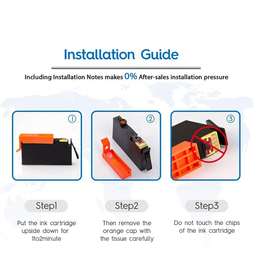 Huachuang Ink-tank 902 906 Xl 902xl 906xl Color Black Compatible Ink Cartridge For Hp902 For Hp Officejet Pro 6968 Printer