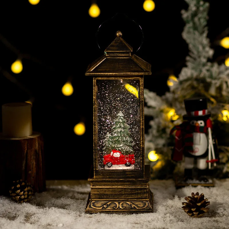 2024 Hot Sale Christmas Decoration Gifts Crafts Plastic Music Lamp Christmas Snow Globe Water Lantern Christmas Decorations