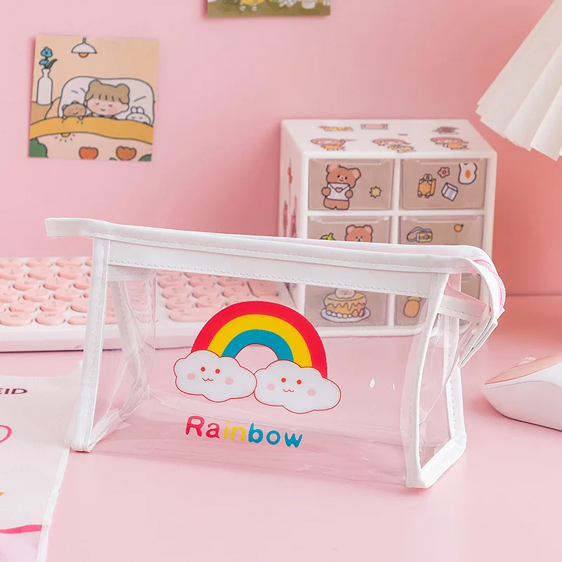 
PVC Big Capacity Clear Pen Pencil Case Storage Pouch Stationery Bag pen bag transparent 