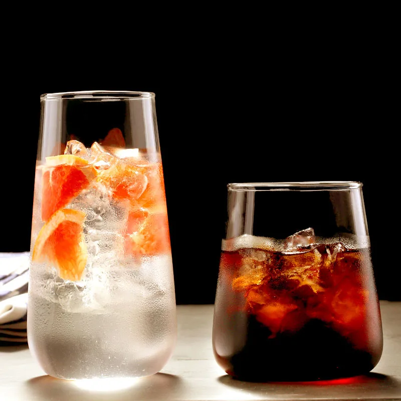 Wine Glasses Drinking Water Cup Glass Reusable Coffee Tea Ice Cream Beer Champagne Flutes Bottle Tumbler Gift Set
