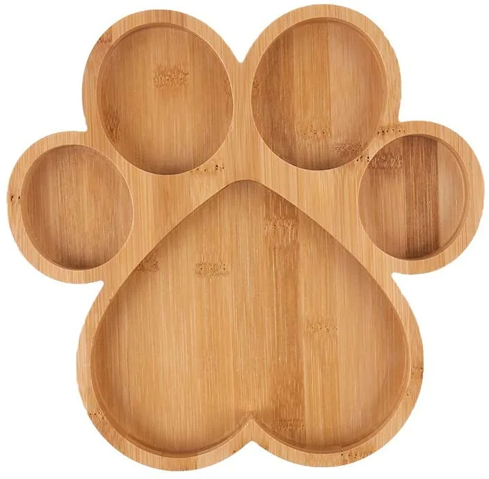 Natural Bamboo Paw Shaped Serving tray large bamboo cutting board wood chop cut board