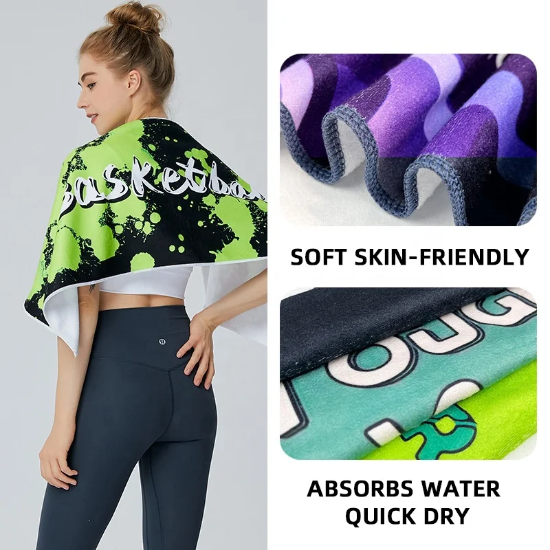 Customized Utility Quick Drying Super Absorbent Lightweight Breathable Soft Comfortable Microfiber Sports Towel Wholesale