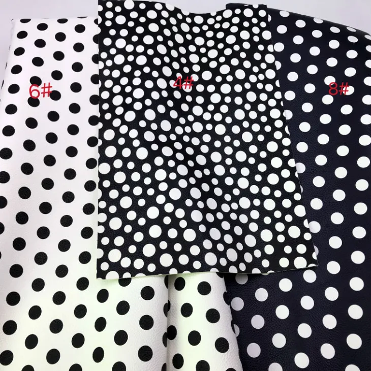 P163 кожа под заказ мягкая личи черно-белая в горошек искусственная кожа PU для сумок, сумок, аксессуаров, крафт-принадлежностей