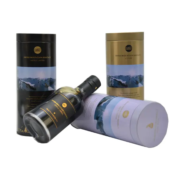 High end round  vodka tin can drinking wine tin can metal box for wine packing