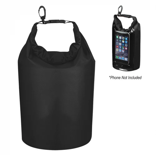 Polyester Waterproof Dry Bag with Window sack with phone pocket Roll Top Cylinder lightweight pack promotional gift custom logo