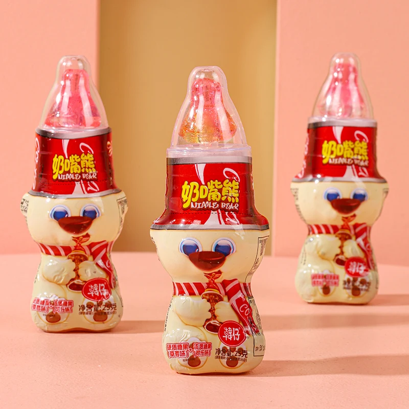 Factory Wholesale Candy Sweet Children Strawberry Flavor Hard Candy and Cola Flavor Liquid Candy Funny Shape