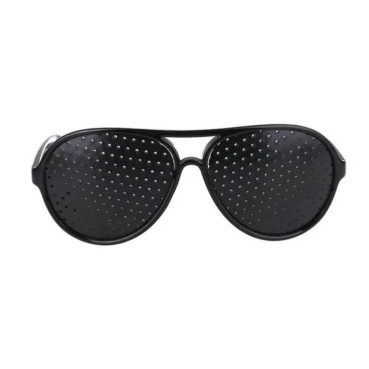 Black   custom Dioptric  grid sunglasses pinhole glasses promotional  sunglasses