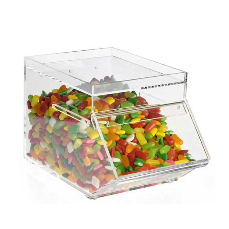 Custom Clear Stackable Acrylic Food Storage Container Box Candy Bin
