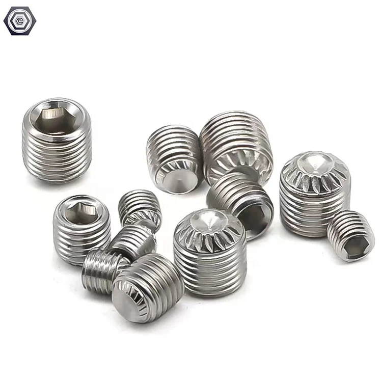 Allen Knurled set screw  DIN916K A2-70 and steel Allen Head Cup Point Socket Set Screw