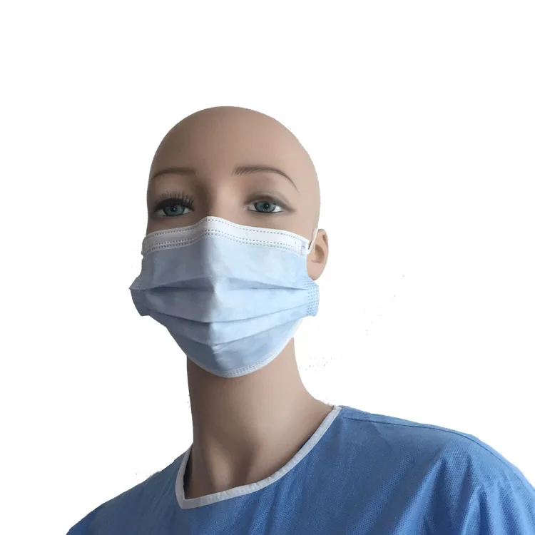 Wholesale 3 layer blue cheap disposable face mask