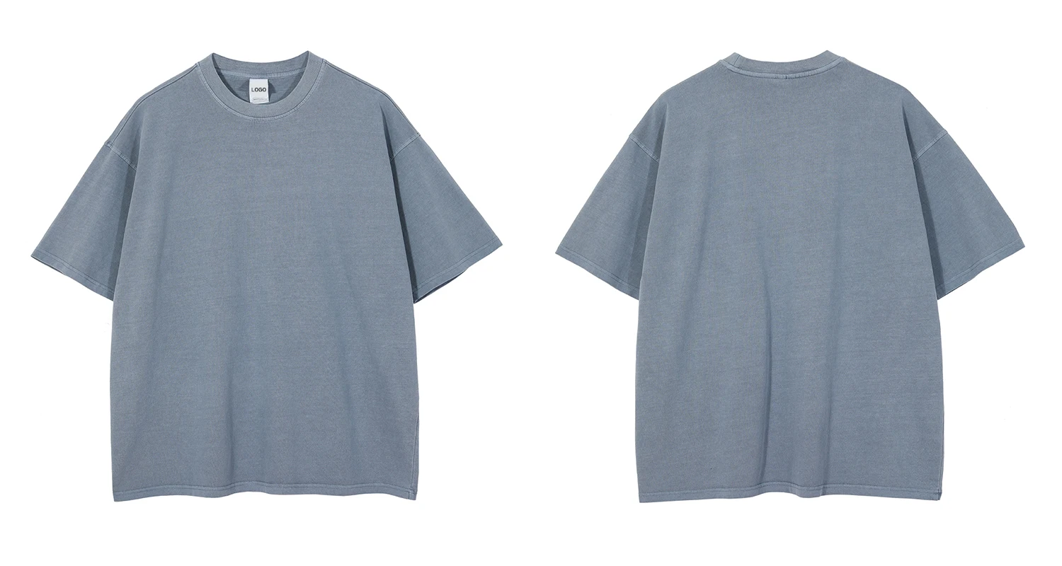 260gsm 7.7OZ Heavy Custom Logo Acid Wash T-shirt 100% Cotton Unisex Tshirt Breathable Oversized T-shirt Vintage T Shirts
