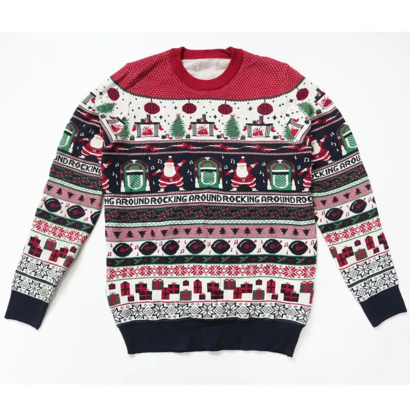 
2021 ugly Christmas Santa sweater and Christmas pullover and party costume 