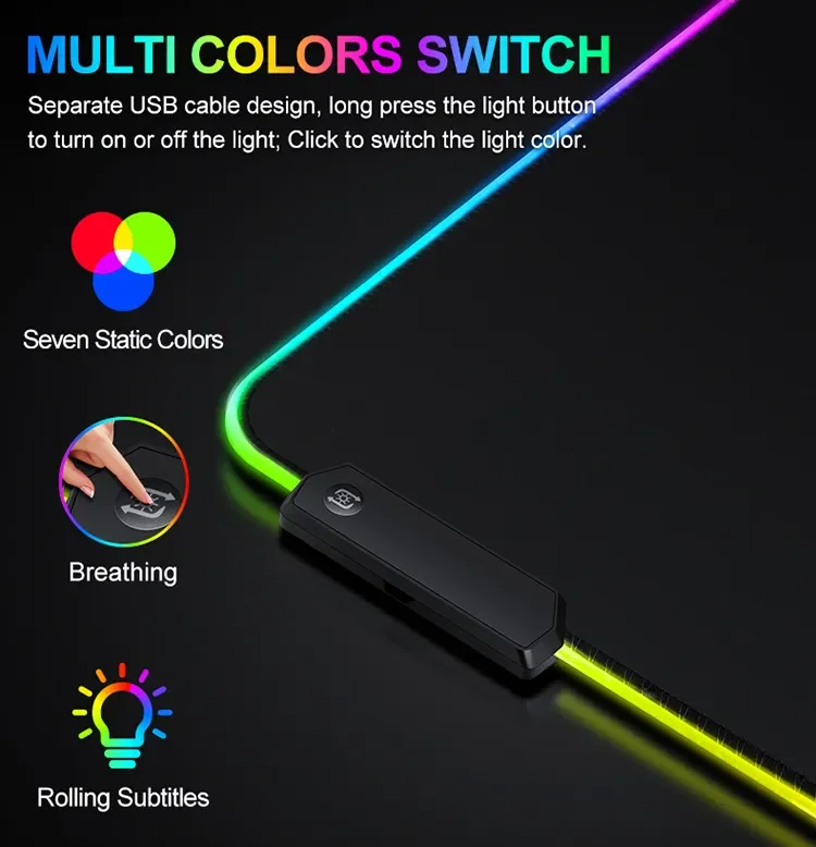 RGB mouse pad 800x300mm non-slip Mauspad Large LED light-up mouse pad Waterproof gaming keyboard pad