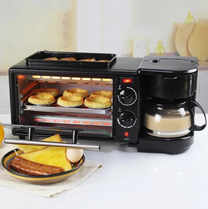 home multi-function three-in-one breakfast machine coffee oven toaster commercial mini electric oven for Pizza