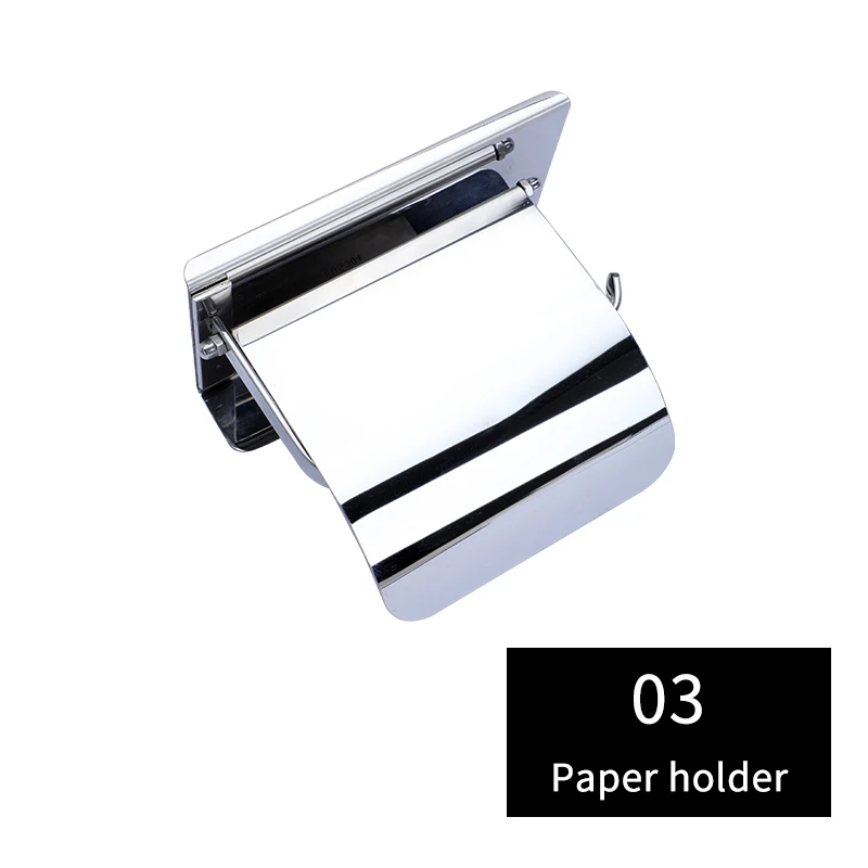 5 Pcs Low Price Hotel Bathroom Sets Toilet  Accessories Stainless Steel Shower Caddy Towel Rack Paper Holder For Washroom