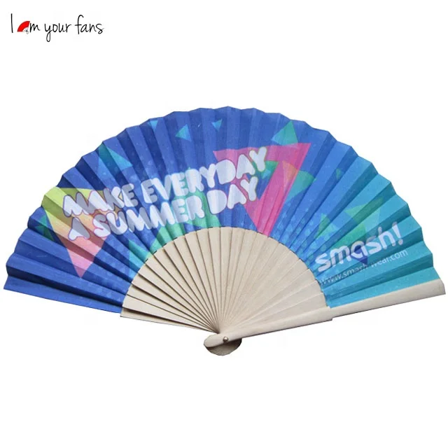 Personalized Printed Art Logo Handfan Favor Fabric Wooden Paper Sublimating Folding Custom Hand Fan for Promotion