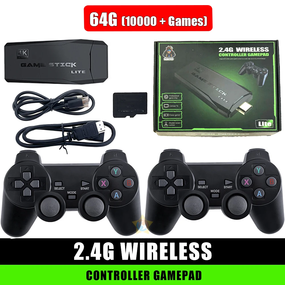  New M8 4K TV Video Game Console For MAME/PS/FC/GB/MD/SFC/ATAR 2.4G Wireless Double Controller Gamepad Retro Handheld