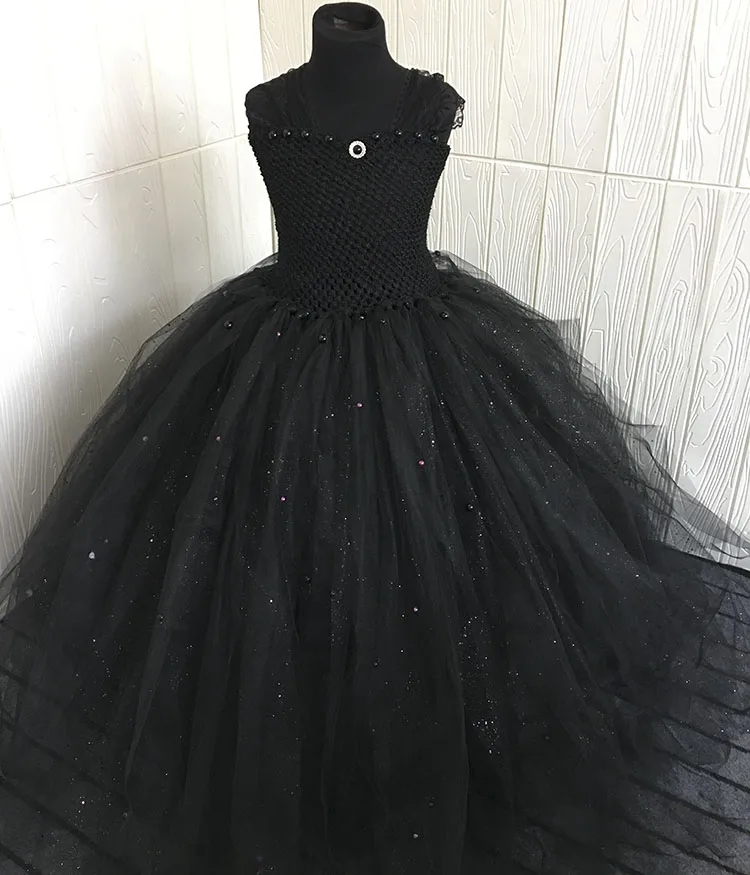 Fluffy Girl Tutu Dress Princess Elegant Baby Girl Birthday Evening Party Tulle Tutu Dresses with Pearls For Photos