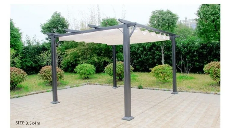 Yoho High Quality Metal Frame Outdoor Gazebo Windproof and Rainproof with Adjustable Sliding Top and Fabric Roof