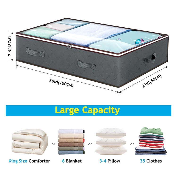 Under Bed Storage Containers, Closet Organizers and Storage Bins, Underbed Clothes Storage with Clear Window