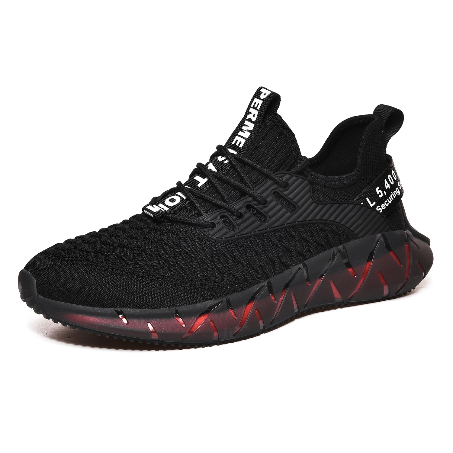 Custom shoe logo 2022 sports shoes lightweight breathable mesh walking style running flying woven casual shoes