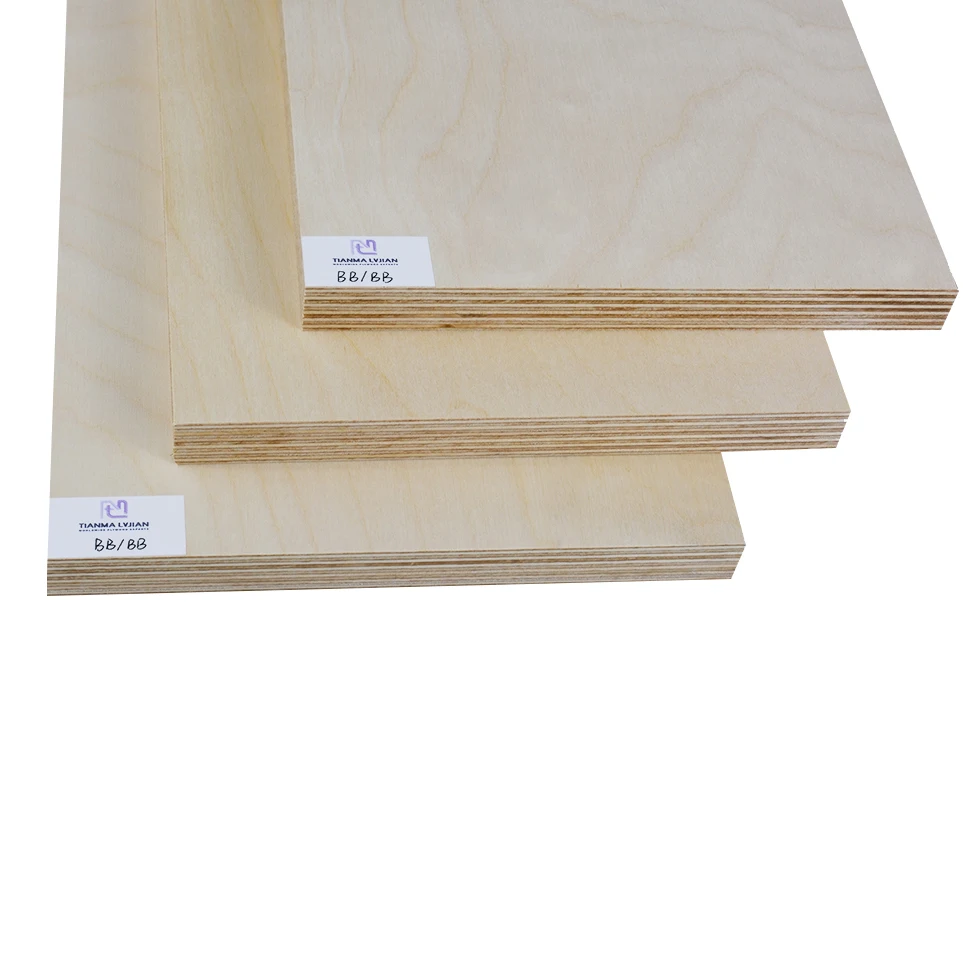 High Quality Hot Press Waterproof Wood Panel 3mm 18mm Full Birch Marine Wooden Birch Plywood for Furniture
