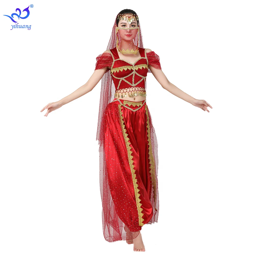 Women Halloween Party Performance Costume Cosplay Costume Adult aladdin jasmine princess belly dance costume