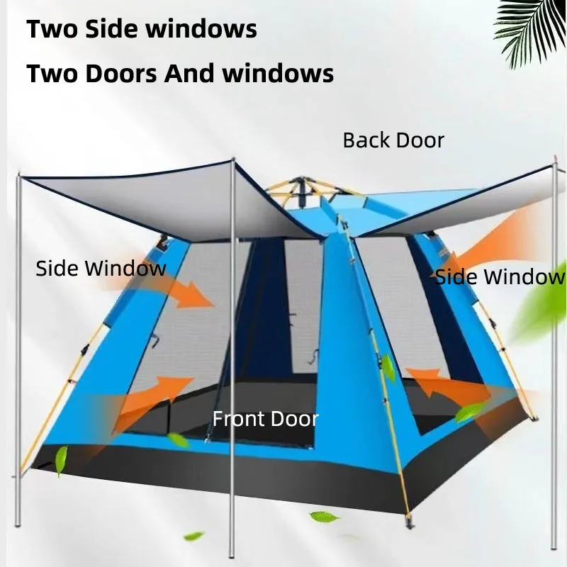 Automatic Four sided Camping Tent 210D Oxford UV proof Instant Pop up Beach Tent Waterproof Canopy Rain Fly Dome Tent