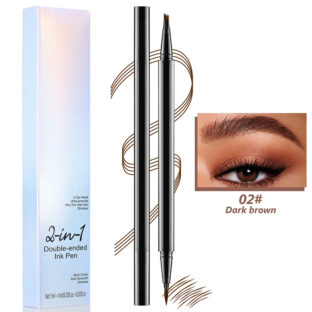 High Quality Dual-Head Organic Eyeliner and Eyebrow Pencil Private Label Makeup Eye Enhancer with Mineral Ingredients