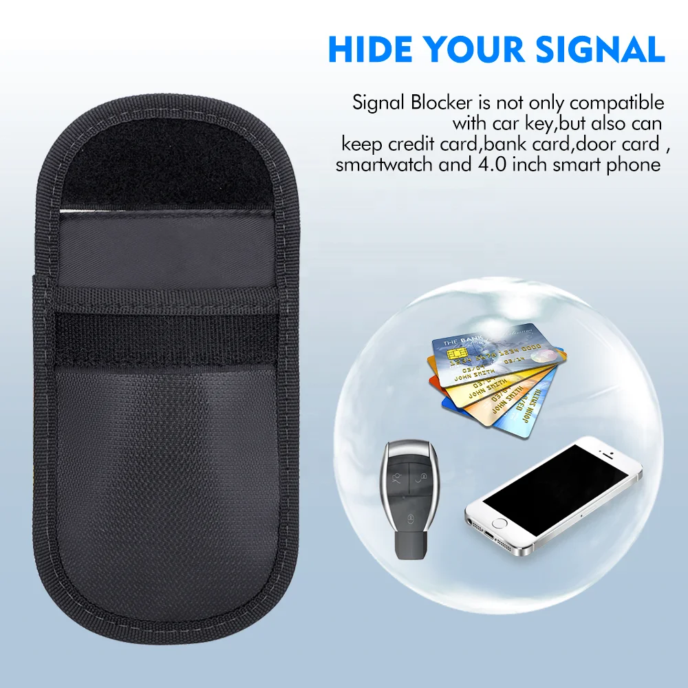 Hot Sale Car Rfid Signal Blocking Fireproof Waterproof Bag For Key Fob Anti-theft Pouch Car Anti-hacking Key Case