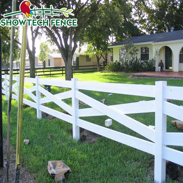 Showtech new design crossbuck fence vinyl horse fence paddock fence