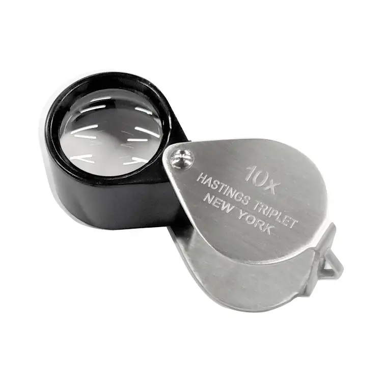 New York Portable 10X 16mm Diamond Loupe High Quality Mini Gemstone Triple Jewelry Hasting Magnifier Identification Tools