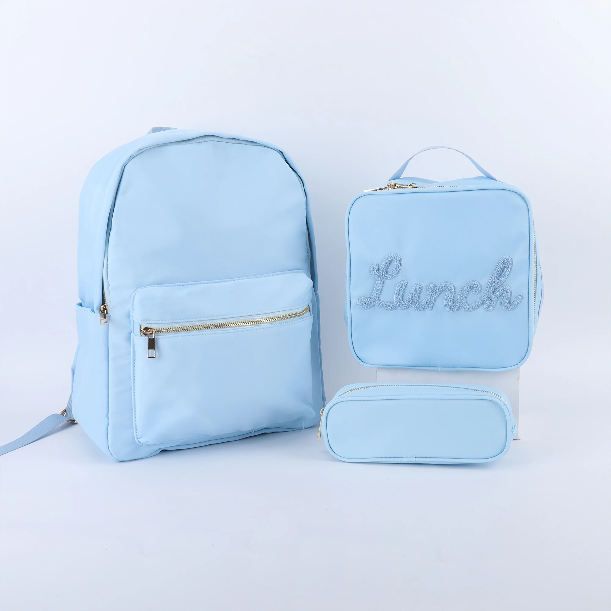 Eco Friendly No MOQ Waterproof Nylon Kids Bag Set Belt Kids Bento Lunch Box Insulated Lunch Bag Lunch Box Kids