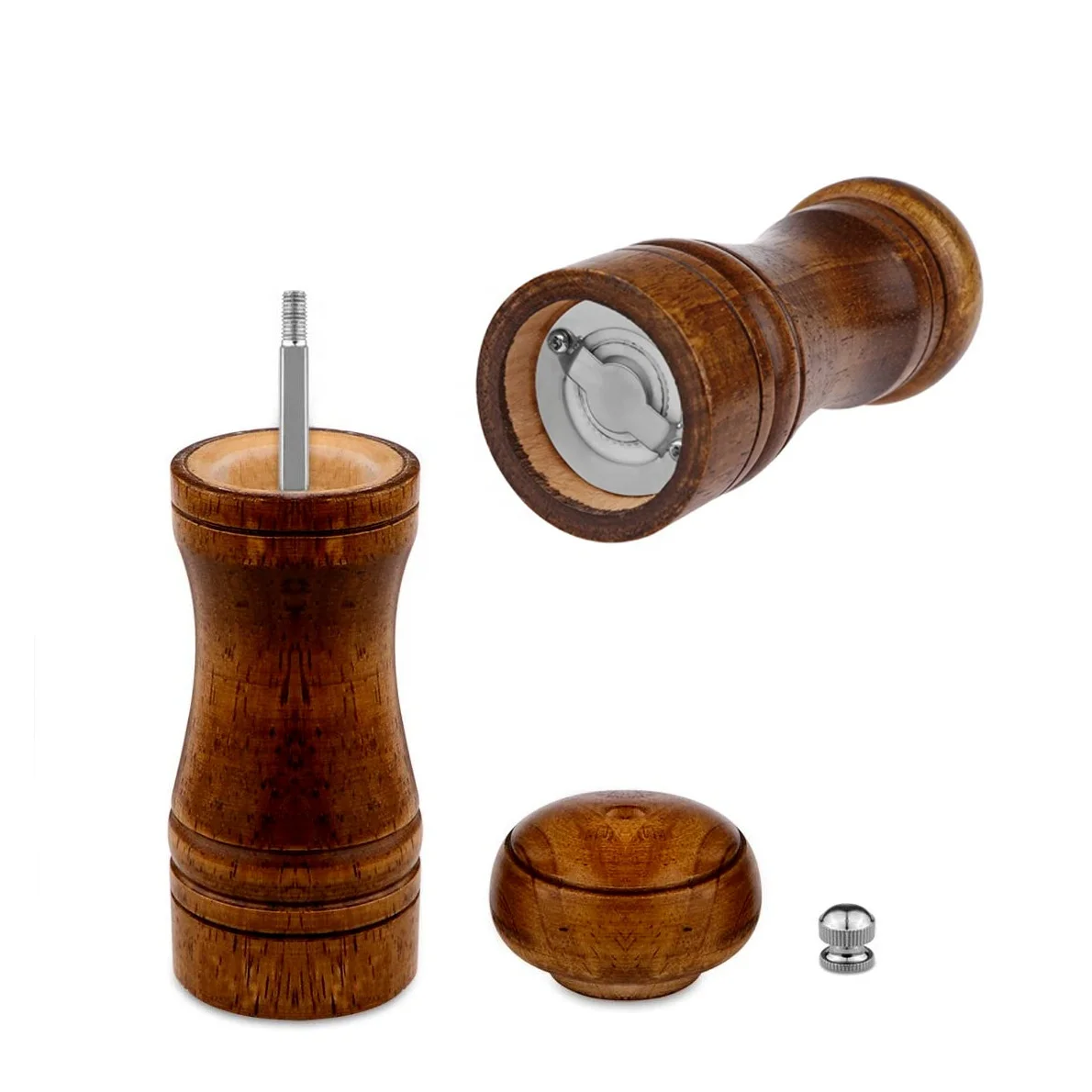 pepper grinder mill 8 inch hand wooden spice salt and pepper grinder set Solid Wood Body Pepper Mill Wooden Salt