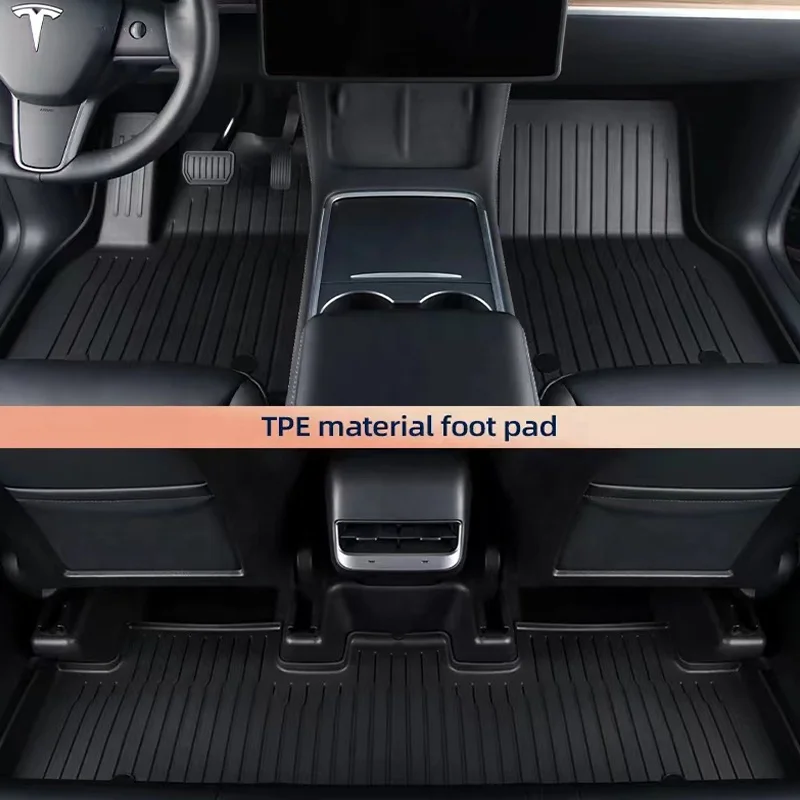 Hot Selling Fully Enclosed Carpet Mat TPE Interior Gadget Foot Pad for Tesla Model 3 3pcs for Floor Position