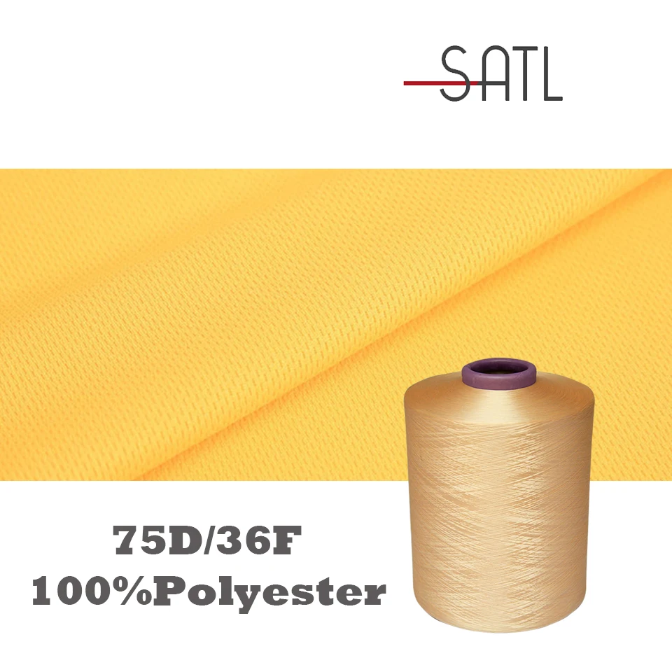 Factory Wholesale 75D/36F 100% Polyester DTY Eco-friendly Recycle Fiber Knitting Yarn For Ribbons
