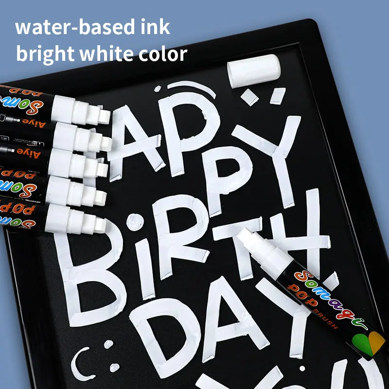 High Quality Liquid Chalk Marker Pen Dry-Erase & Wet-Erase 8mm Flat Tip Chalk Marker