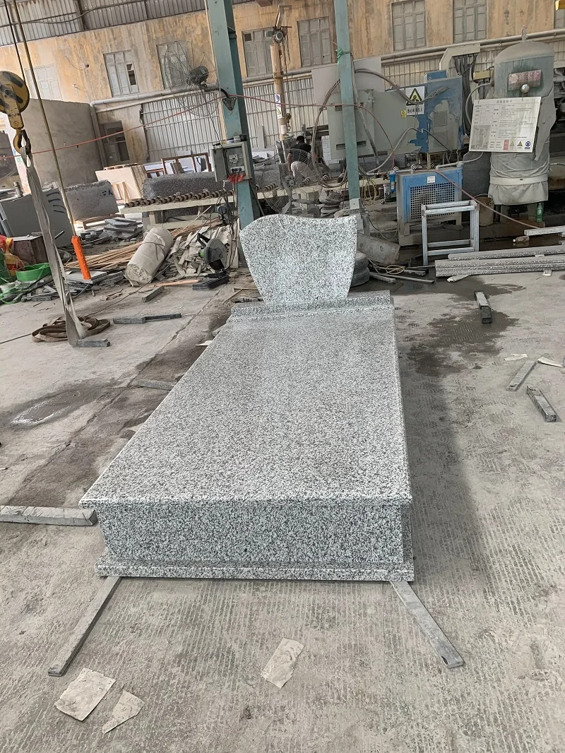 White Granite Headstone European Simple Design Tombstone For