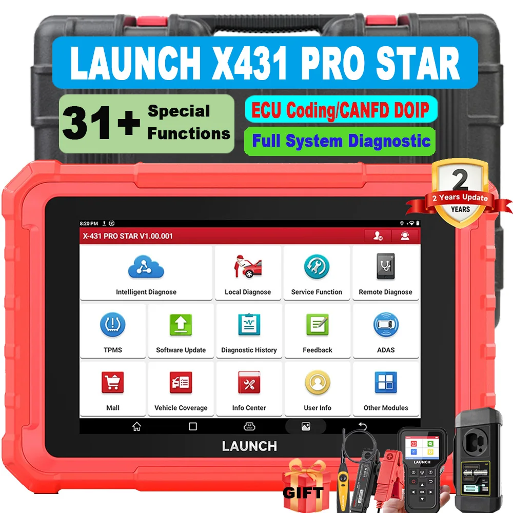 2024 New Arrival LAUNCH X431 PRO ELITE STAR Car Diagnostic Tools CAN FD DOIP All System OBD2 Scanner