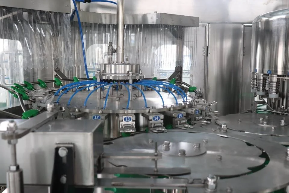 PLC controlled Monobloc plastic bottled mineral water washing filling and cap sealing machine 3 in 1 3000BPH